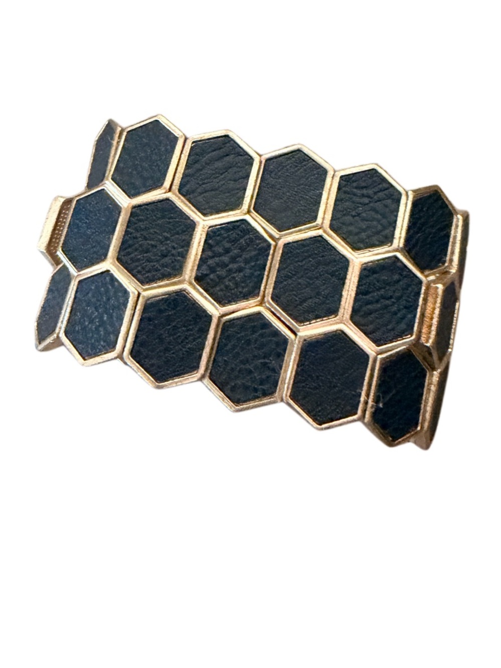Honey comb metal bangle bracelet